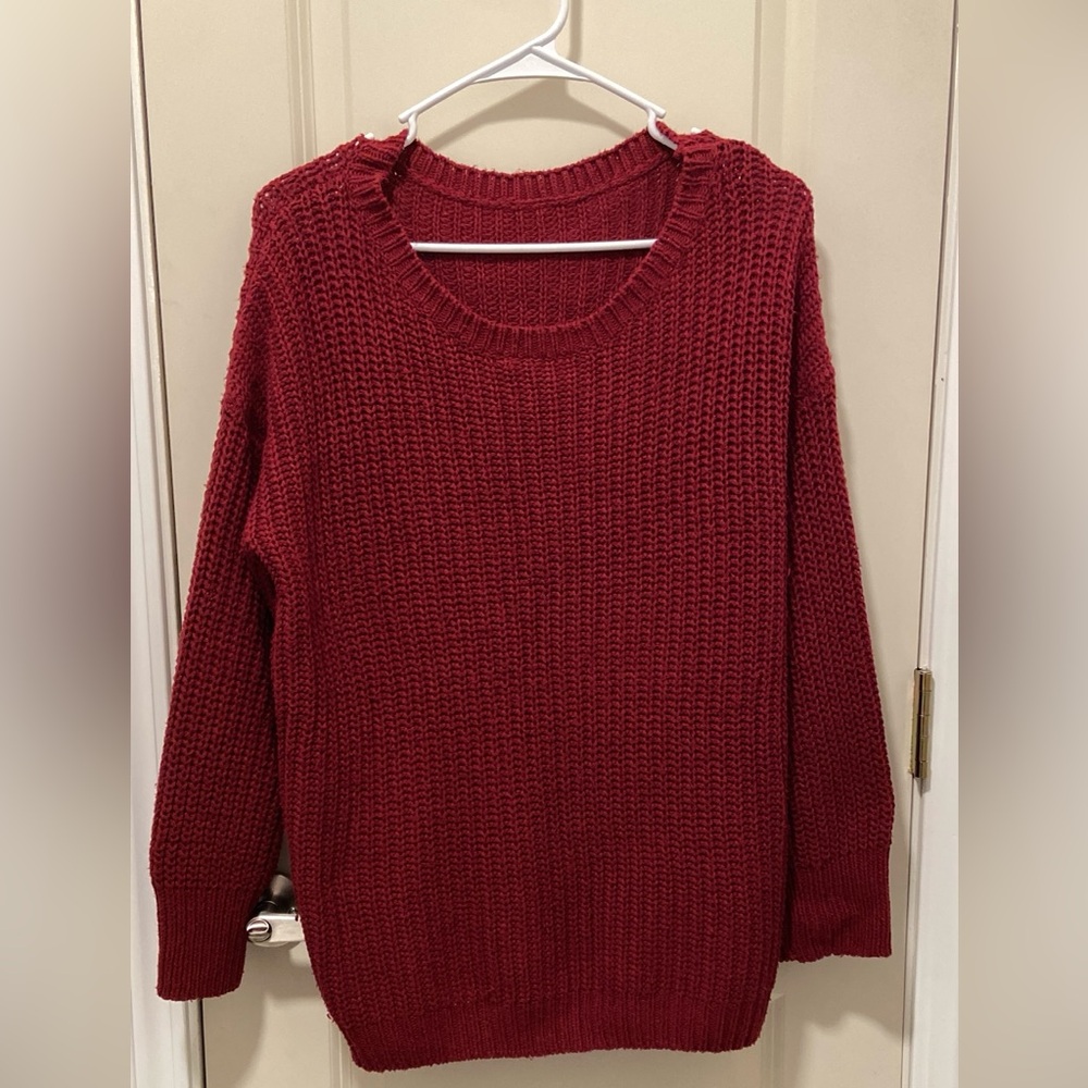 Cozy Red Knit Sweater